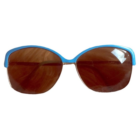Vintage Accessories - 70s Blue rimmed sunglasses
